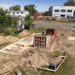 Einschalung für das vorgesehene Fundament