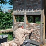 Ausmauern der Gefache im Juni 2019