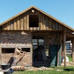 Ausmauern der Gefache im Juni 2019